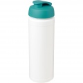 Baseline® Plus grip 750 ml Sportflasche mit Klappdeckel, Weiß / Aqua