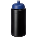 Baseline® Plus grip 500 ml Sportflasche mit Sportdeckel, Einfarbig schwarz / blau