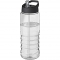 H2O Active® Treble 750 ml Sportflasche mit Ausgussdeckel, Transparent / Tiefschwarz