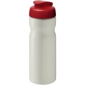 H2O Active® Eco Base 650 ml Sportflasche mit Klappdeckel, Elfenbeinweiß / Rot