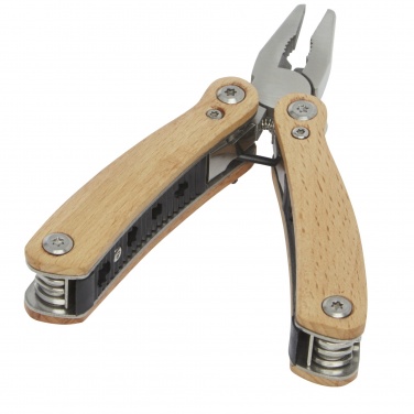 Logotrade Geschäftsgeschenke das Foto: Anderson Mittelgroßes Multitool aus Holz mit 12 Funktionen