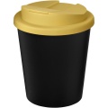 Americano® Espresso Eco 250 ml recycelter Isolierbecher mit auslaufsicherem Deckel , Durchgehend schwarz / gelb