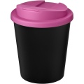 Americano® Espresso Eco 250 ml recycelter Isolierbecher mit auslaufsicherem Deckel , Tiefschwarz / Magenta