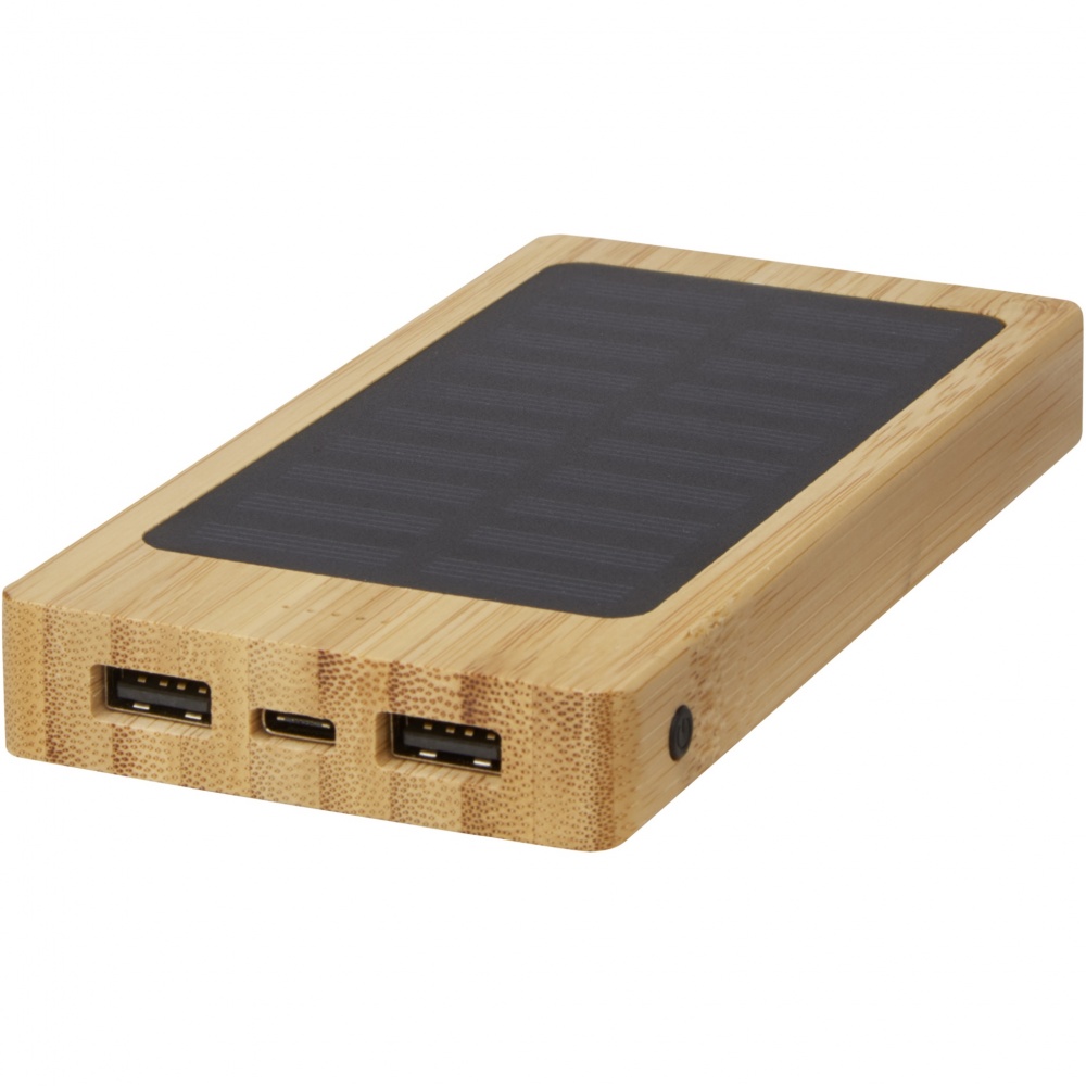 Logotrade Firmengeschenke das Foto: Alata 8000 mAh Bambus Solar-Powerbank