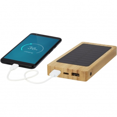 Logotrade Geschäftsgeschenke das Foto: Alata 8000 mAh Bambus Solar-Powerbank