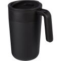 Nordia 400 ml doppelwandiger Becher aus Recyclingmaterial, Durchgehend schwarz