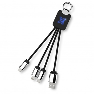 Logotrade Werbegeschenke das Foto: SCX.design C15 Quatro Ladekabel mit Leuchtlogo