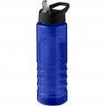 H2O Active® Eco Treble 750 ml Sportflasche mit Stülpdeckel , Blau / Tiefschwarz