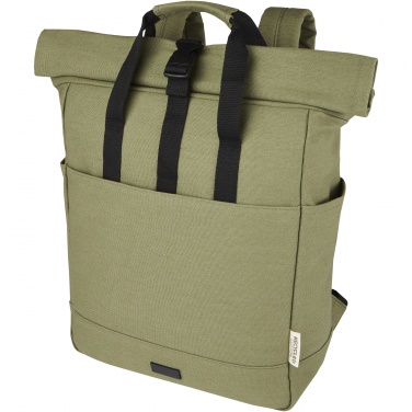 : Joey 15" GRS Rolltop Laptoprucksack aus recyceltem Canvas 15 L