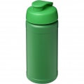 Baseline 500 ml recycelte Sportflasche mit Klappdeckel, Grün / Grün