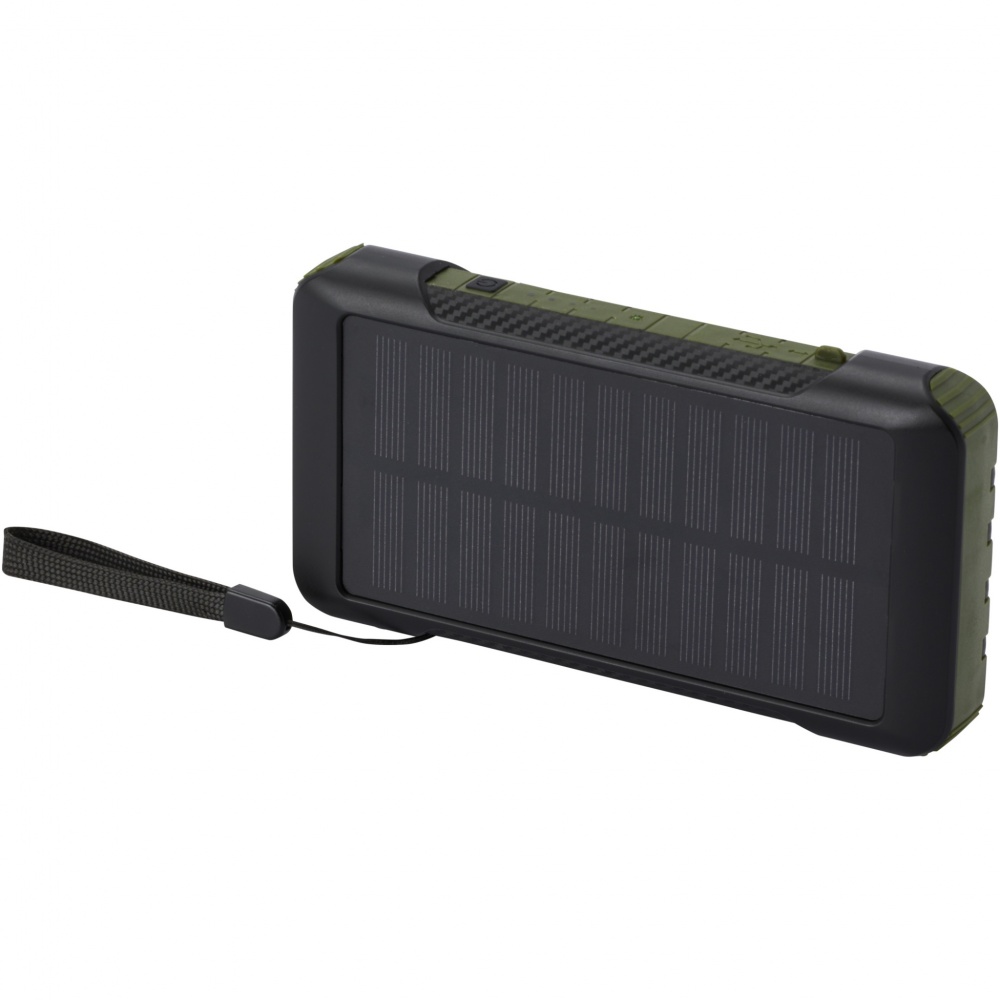 Logotrade Werbeartikel das Foto: Soldy 10.000 mAh Solardynamo-Powerbank aus recyceltem GRS Kunststoff 