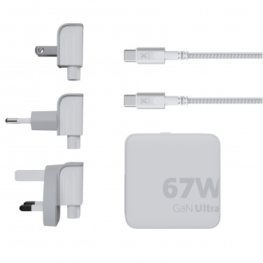 Logotrade Werbeartikel das Foto: Xtorm XVC2067 GaN Ultra 67 W Reiseladegerät mit 100 W USB-C PD-Kabel