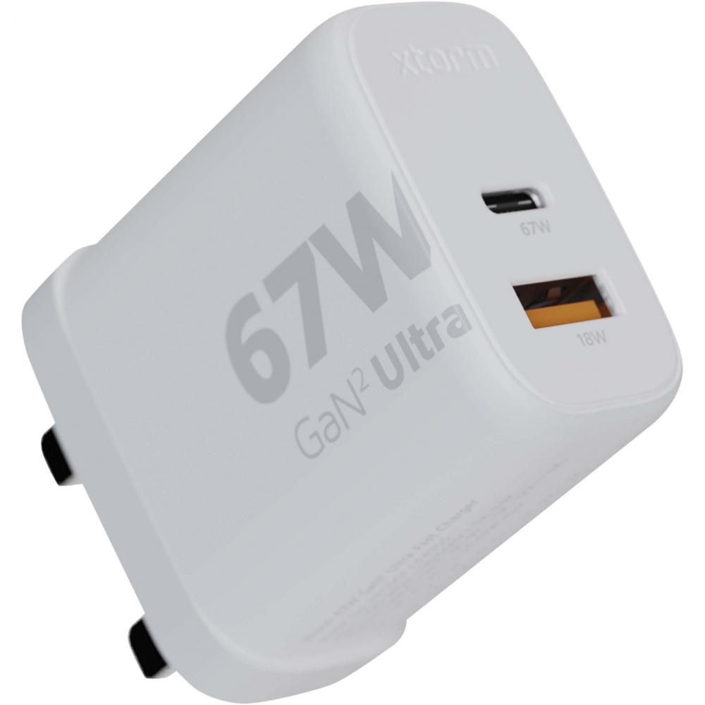 Logotrade Werbegeschenke das Foto: Xtorm XEC067G GaN² Ultra 67 W Wandladegerät mit UK-Stecker