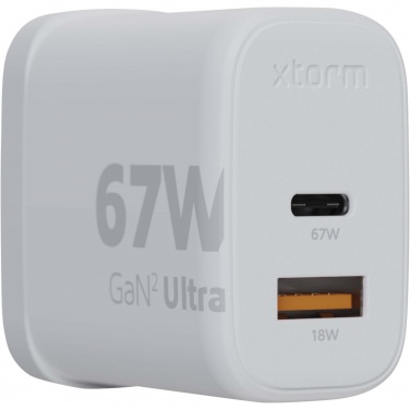 Logotrade Firmengeschenke das Foto: Xtorm XEC067G GaN² Ultra 67 W Wandladegerät mit UK-Stecker