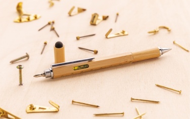 Logotrade Geschäftsgeschenke das Foto: 5-in-1 Bambus Tool-Stift