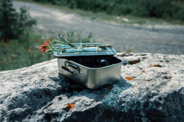 Logotrade Werbeartikel das Foto: Auslaufsichere Lunchbox aus RCS recyceltem Stainless Steel