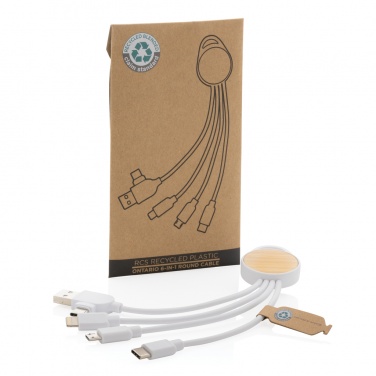 Logotrade Werbeartikel das Foto: rundes Ontario 6-in-1 Kabel aus RCS recyceltem Kunststoff