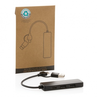 Logotrade Logogeschenke das Foto: RCS recycelter USB-Hub mit Dual-Input