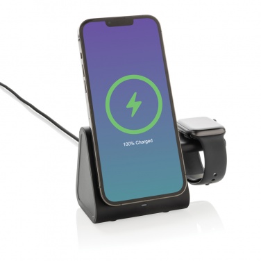 Logotrade Werbeartikel das Foto: Powerbase 3-in-1-Charger aus RCS Kunststoff mit Powerbank