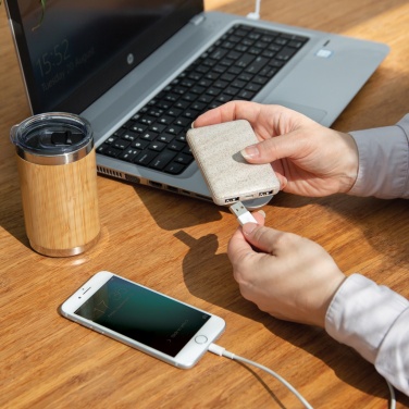 Logotrade Firmengeschenke das Foto: Weizenstroh 5.000 mAh Pocket Powerbank