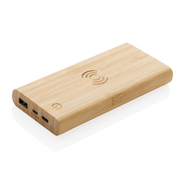 Logotrade werbemittel das Foto: 8.000mAh Bambus-Wireless-Powerbank