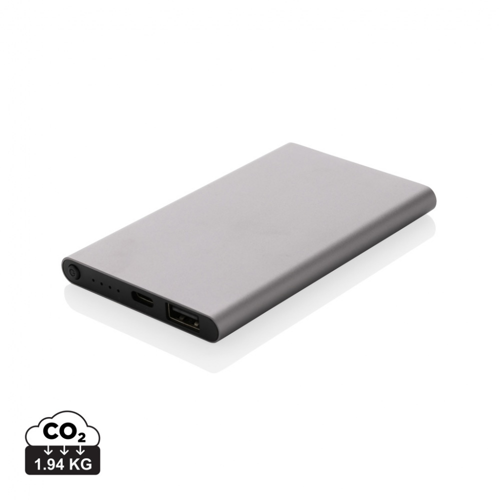 Logotrade Werbeartikel das Foto: 4.000mAh Type-C Powerbank aus RCS recyeltem ABS & Aluminium