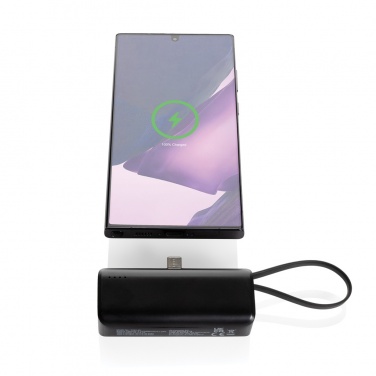 Logotrade Firmengeschenke das Foto: Powerlink 3000mah Powerbank aus RCS rPlastic mit USB-C Kabel