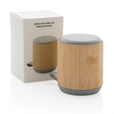 Logotrade werbemittel das Foto: Bambus und Stoff 3W Wireless Speaker