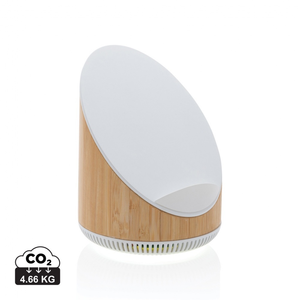 Logotrade Werbegeschenke das Foto: Ovate 5W Bambus Lautsprecher mit 15W WirelessCharger