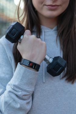 Logotrade Werbeartikel das Foto: Sense Fit Tracker aus RCS recyceltem TPU mit Pulsmesser