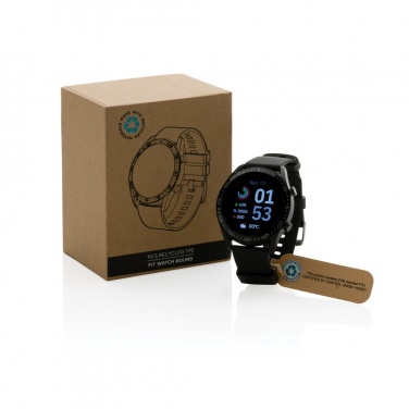 Logotrade Werbeartikel das Foto: Runde Fit Watch aus RCS recyceltem TPU