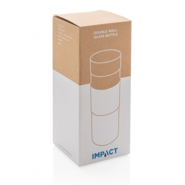 Logotrade Werbeartikel das Foto: Impact doppelwandige Borosilikatglas-Flasche