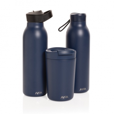 Logotrade Werbeartikel das Foto: Avira Ara RCS Re-Steel Fliptop Wasserflasche 500ml