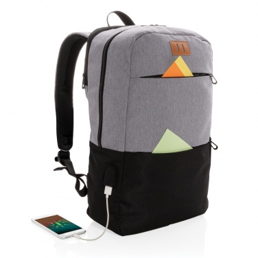 Logotrade Werbeartikel das Foto: Moderner 15.6" USB & RFID Laptop-Rucksack, PVC-frei