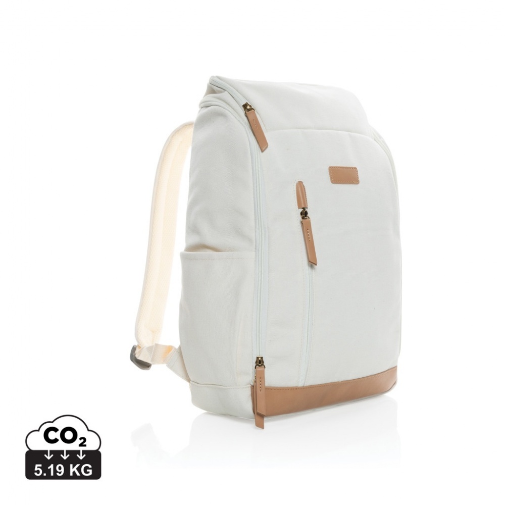 Logotrade Firmengeschenke das Foto: Impact AWARE™ 16 oz. r recyceltem canvas 15" Laptop-Rucksack