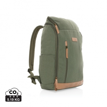 Logotrade Werbeartikel das Foto: Impact AWARE™ 16 oz. r recyceltem canvas 15" Laptop-Rucksack