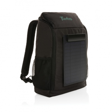 Logotrade Geschäftsgeschenke das Foto: Pedro AWARE™ RPET Deluxe Rucksack mit 5W Solar Panel