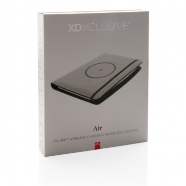 Logotrade Firmengeschenke das Foto: Air 5W Wireless Charging Notizbuch A5 mit 5000 mAh Powerbank