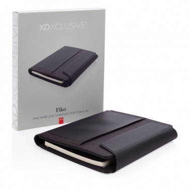 Logotrade Firmengeschenke das Foto: Fiko A5 Wireless Charging Portfolio mit Powerbank