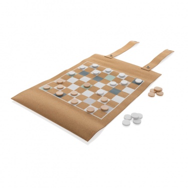 Logotrade Werbegeschenke das Foto: Britton faltbares Backgammon und Damespiel Set aus Kork