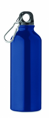 Logotrade Logogeschenke das Foto: Einwandige 500-ml-Wasserflasche aus recyceltem Aluminium mit Karabiner