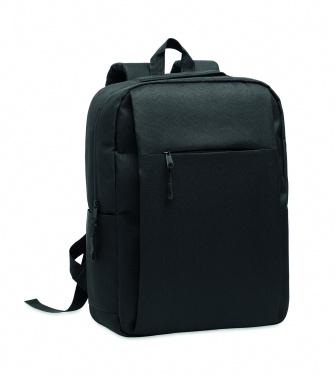 Logotrade Firmengeschenke das Foto: Ein Rucksack aus 600D RPET-Polyester mit 210D-Futter und individuell anpassbarem Druck