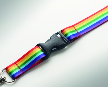 Logotrade werbemittel das Foto: Regenbogen Lanyard RPET