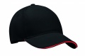 Baseball Kappe 5 Panels, Schwarz/Rot