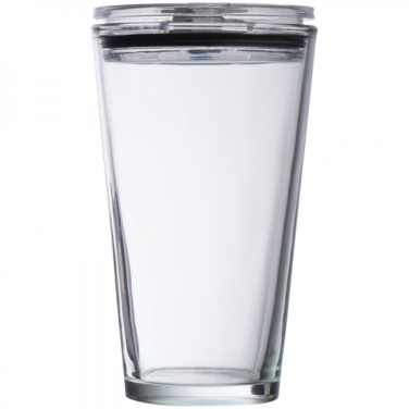 Logotrade Werbeartikel das Foto: Glasbecher mit Deckel WATTENSCHEID 400 ml