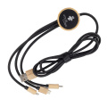 3-in-1-Kabel mit elighted-Logo im Holzgehäuse, LH-ZMU06, Beige