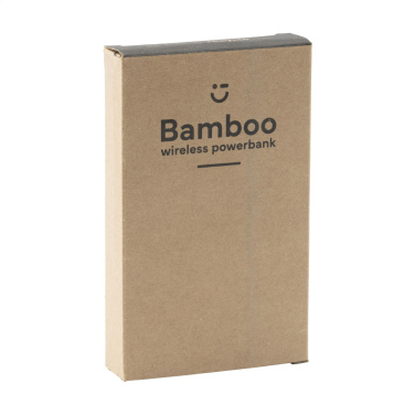 Logotrade Werbeartikel das Foto: Bamboo 8000 Wireless Powerbank kabelloses Ladegerät