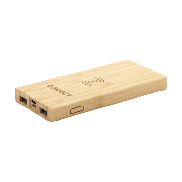 Logotrade Werbegeschenke das Foto: Bamboo 8000 Wireless Powerbank kabelloses Ladegerät