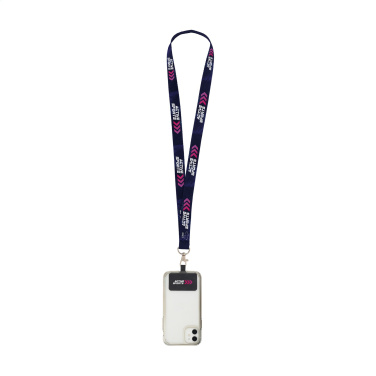 Logotrade Werbeartikel das Foto: Lanyard Sublimation RPET 2 cm mit Patch-Schlüsselband