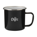 Retro Silber Emaille Tasse 350 ml, schwarz/silber